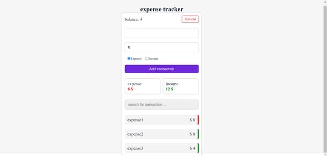  expense tracker project